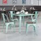 Flash Furniture Mint Green Metal Stackable Chair with Wood Seat, PK4 4-ET-3534-MINT-WD-GG - alternate 1